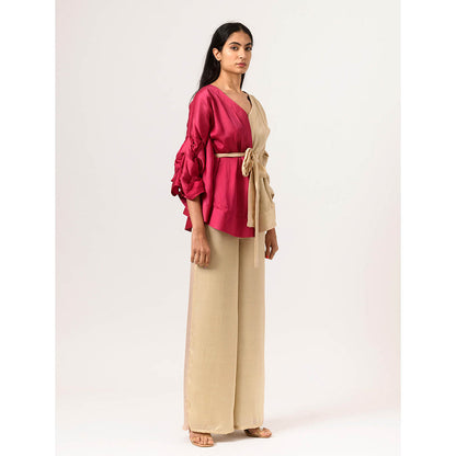 NEORA BY NEHAL CHOPRA Ecru Wine Cape