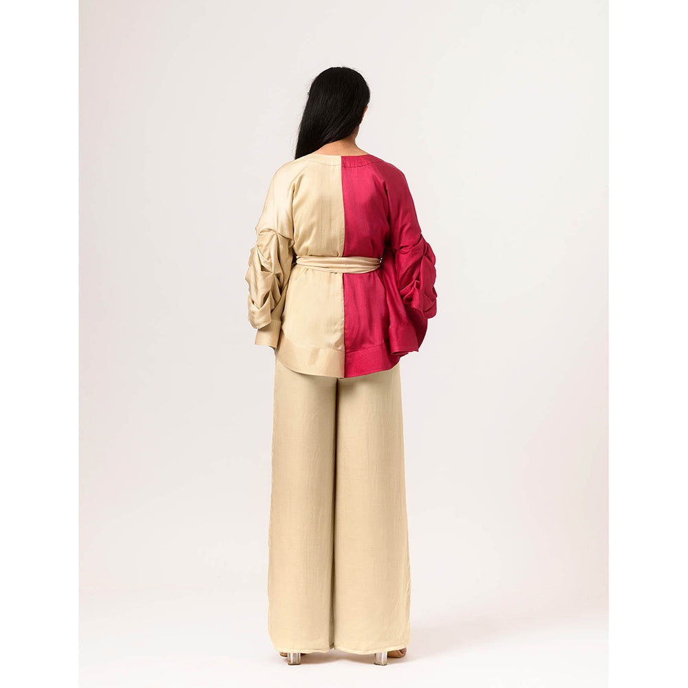 NEORA BY NEHAL CHOPRA Ecru Wine Cape