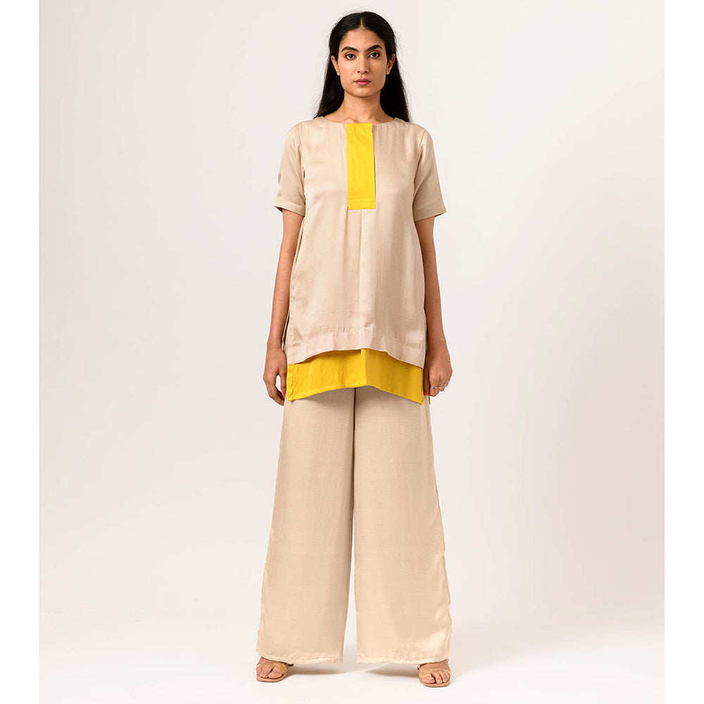 NEORA BY NEHAL CHOPRA Yellow Ecru Co Ord (Set of 2)