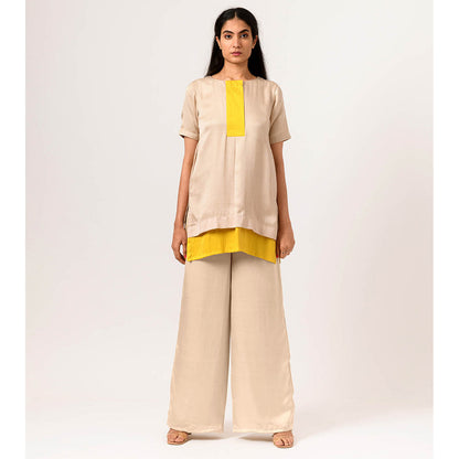 NEORA BY NEHAL CHOPRA Yellow Ecru Co Ord (Set of 2)