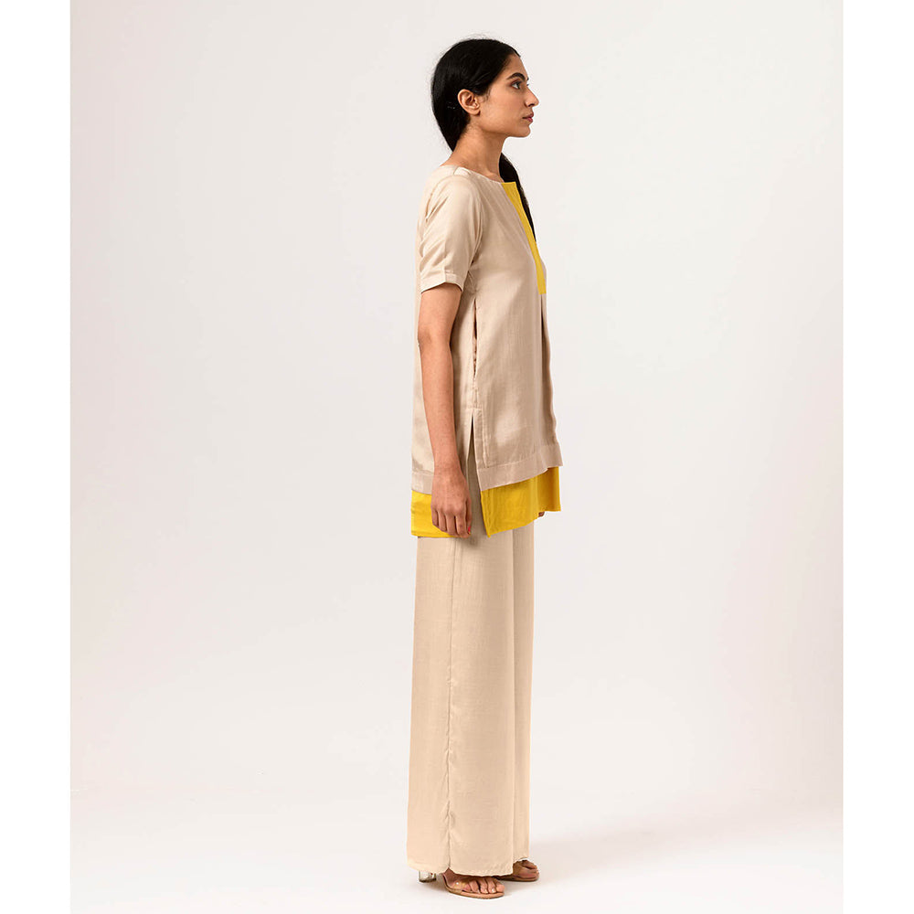 NEORA BY NEHAL CHOPRA Yellow Ecru Co Ord (Set of 2)