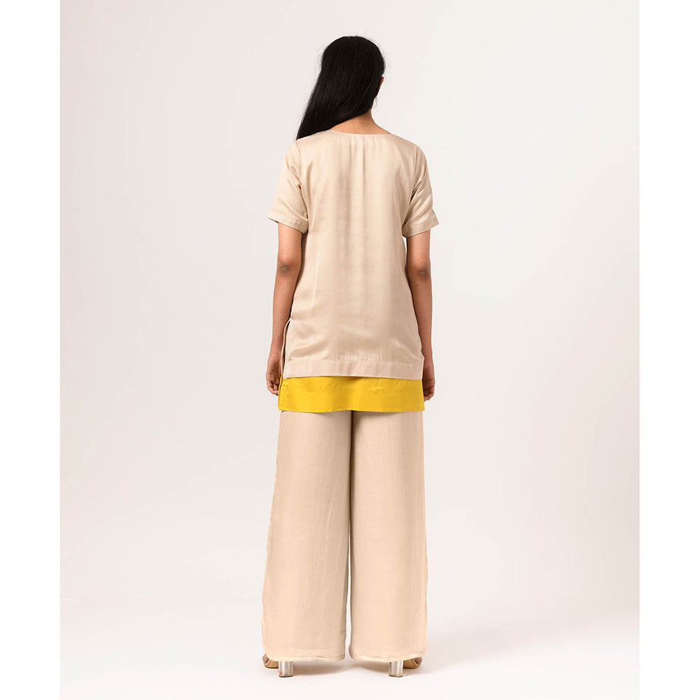 NEORA BY NEHAL CHOPRA Yellow Ecru Co Ord (Set of 2)