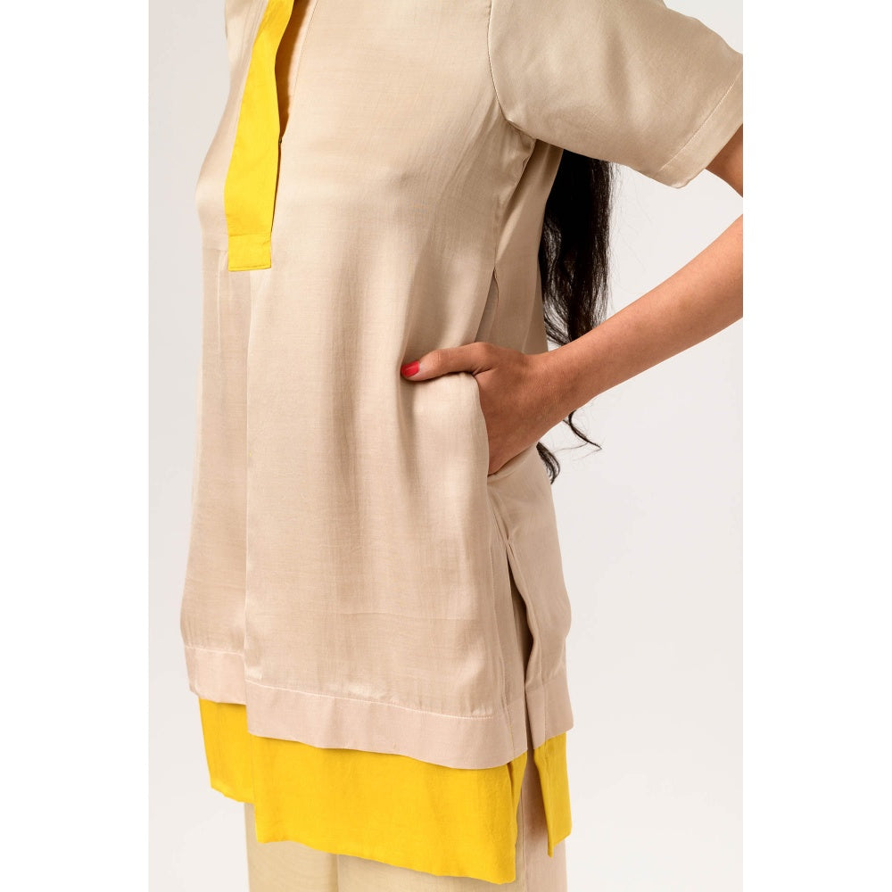 NEORA BY NEHAL CHOPRA Yellow Ecru Co Ord (Set of 2)