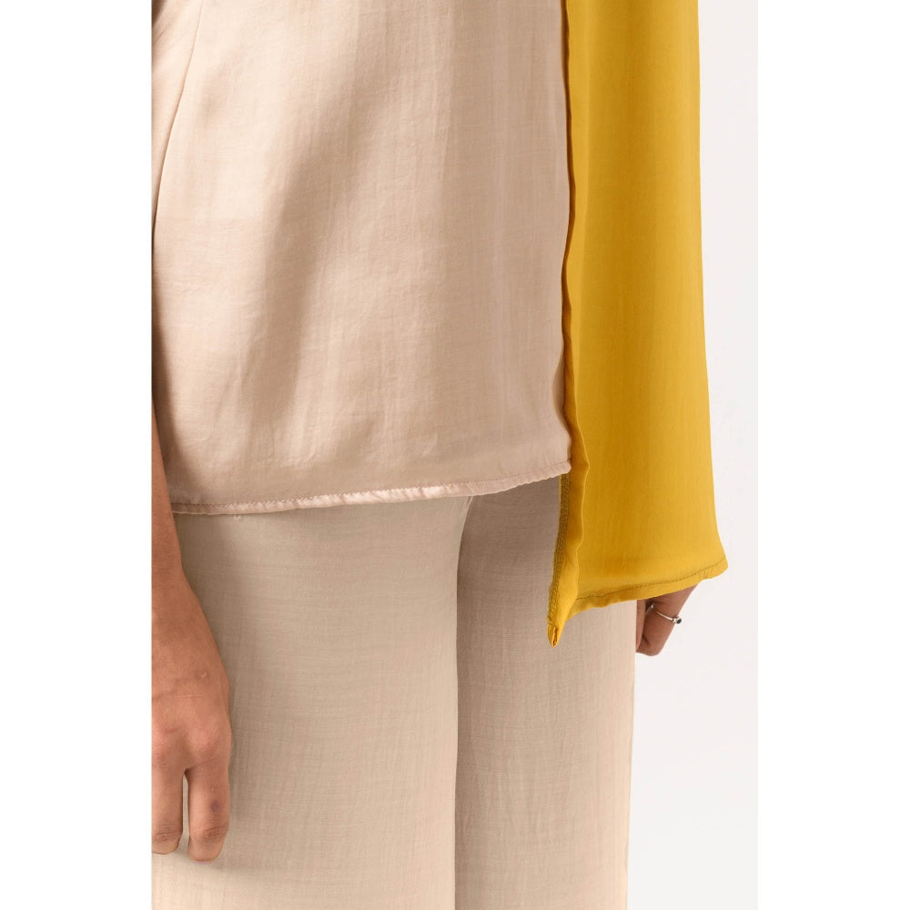 NEORA BY NEHAL CHOPRA Yellow Ecru Halter Neck Co Ord (Set of 2)