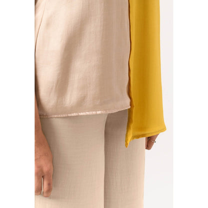 NEORA BY NEHAL CHOPRA Yellow Ecru Halter Neck Co Ord (Set of 2)