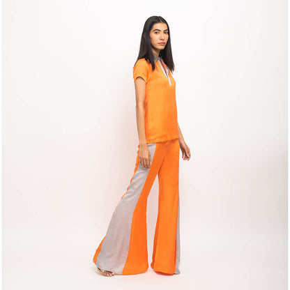 NEORA BY NEHAL CHOPRA Orange & Grey Co Ord (Set of 2)