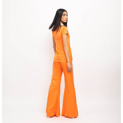 NEORA BY NEHAL CHOPRA Orange & Grey Co Ord (Set of 2)