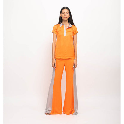 NEORA BY NEHAL CHOPRA Orange & Grey Co Ord (Set of 2)