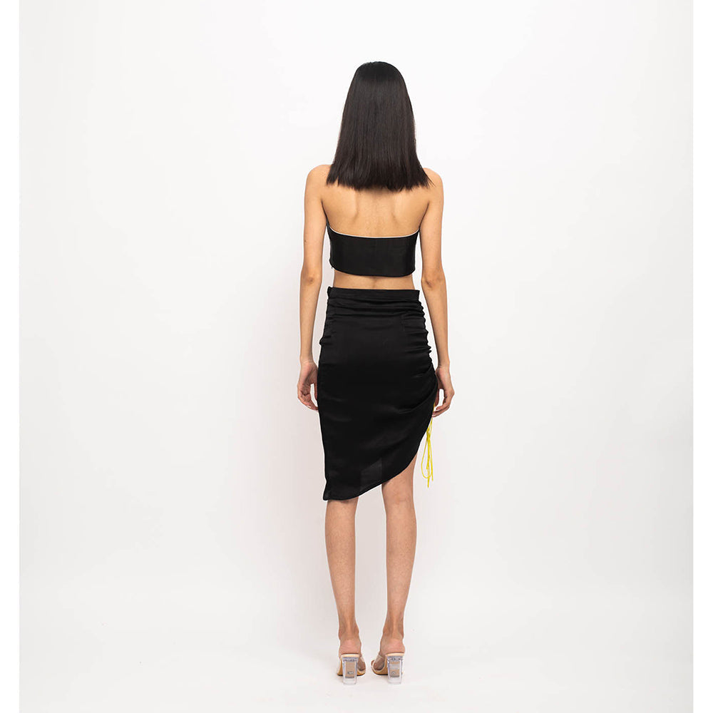 NEORA BY NEHAL CHOPRA Black & Grey Halter Neck Skirt (Set of 2)