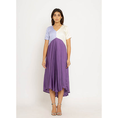 NEORA BY NEHAL CHOPRA Purple & Blue Midi Dress