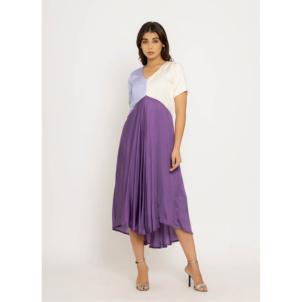 NEORA BY NEHAL CHOPRA Purple & Blue Midi Dress