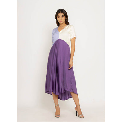 NEORA BY NEHAL CHOPRA Purple & Blue Midi Dress