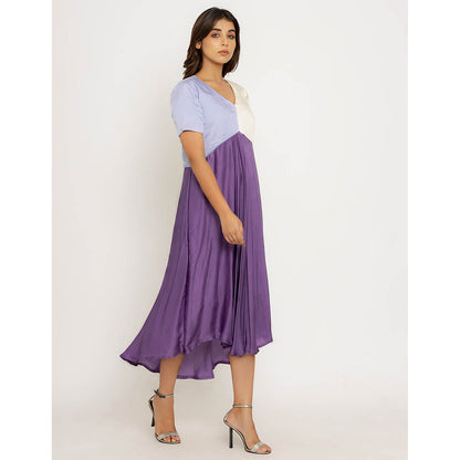 NEORA BY NEHAL CHOPRA Purple & Blue Midi Dress
