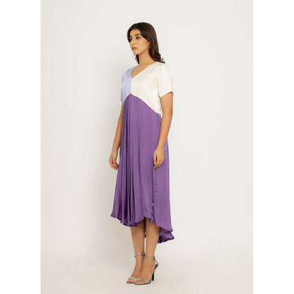 NEORA BY NEHAL CHOPRA Purple & Blue Midi Dress
