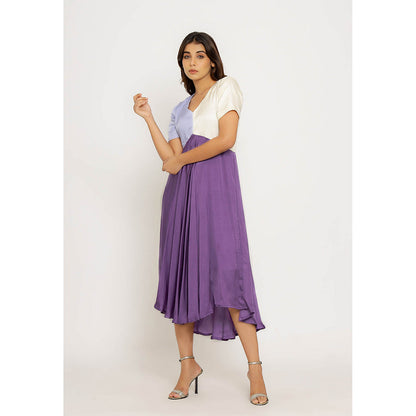 NEORA BY NEHAL CHOPRA Purple & Blue Midi Dress