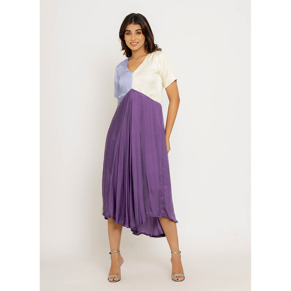 NEORA BY NEHAL CHOPRA Purple & Blue Midi Dress