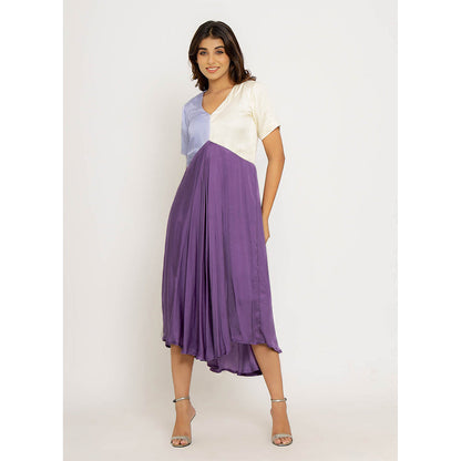 NEORA BY NEHAL CHOPRA Purple & Blue Midi Dress