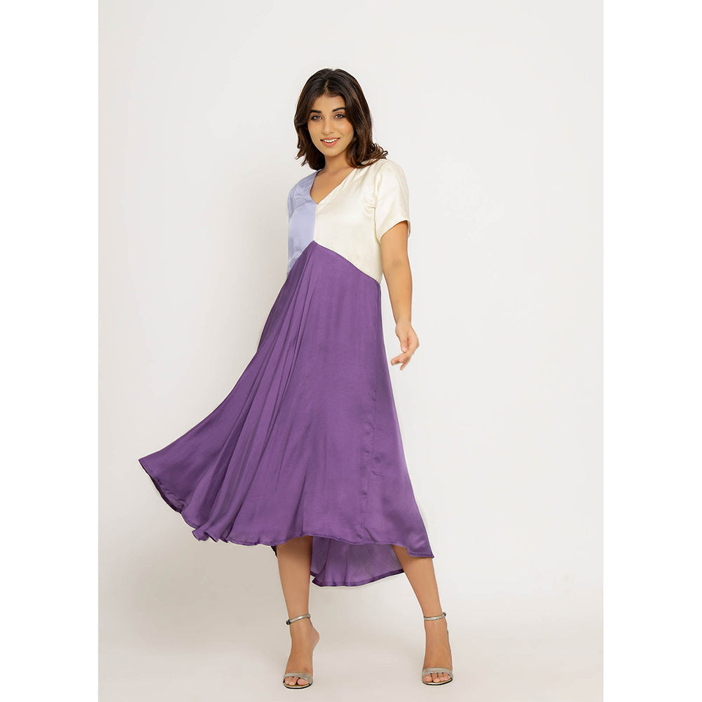 NEORA BY NEHAL CHOPRA Purple & Blue Midi Dress
