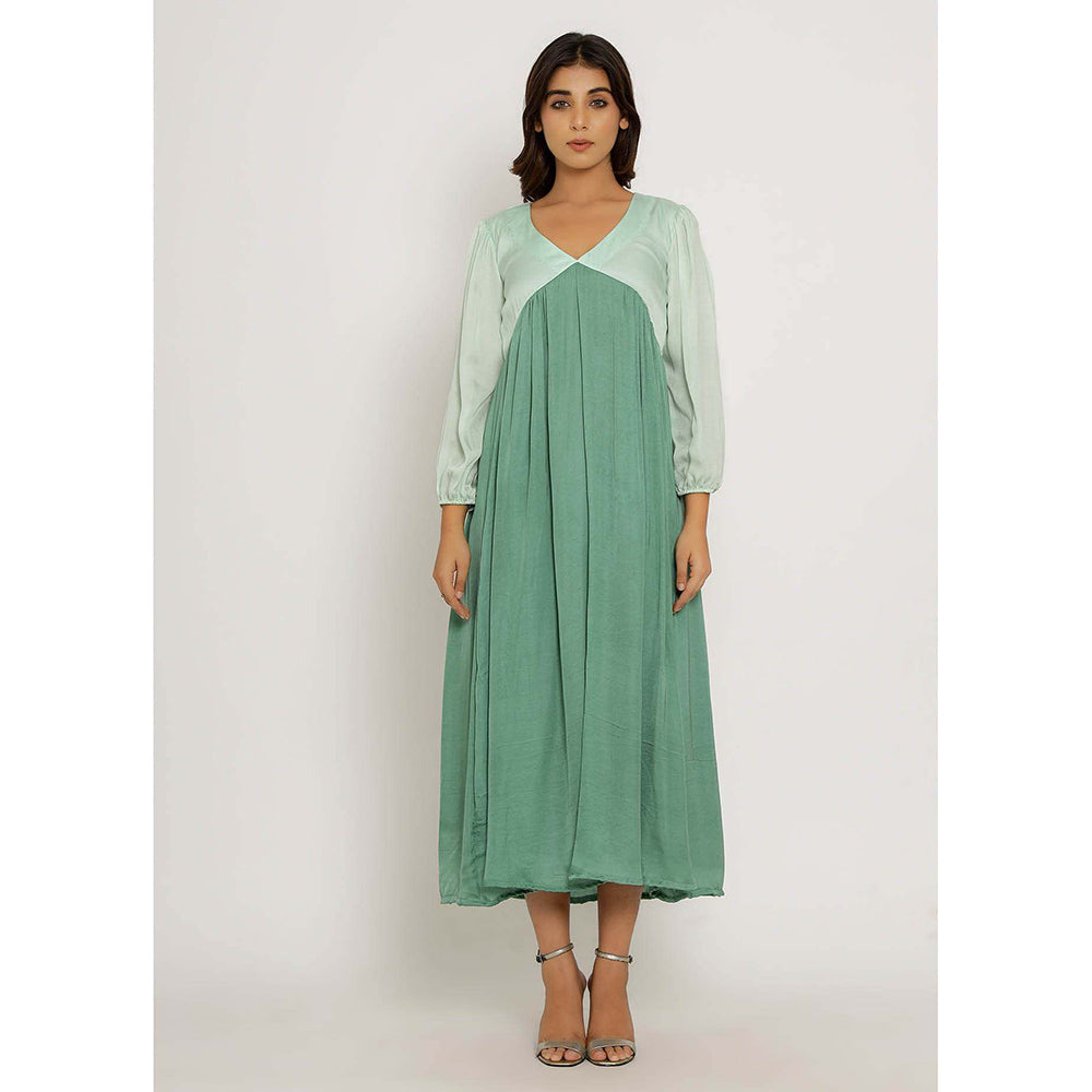 NEORA BY NEHAL CHOPRA Teal & Tea Green Midi Dress