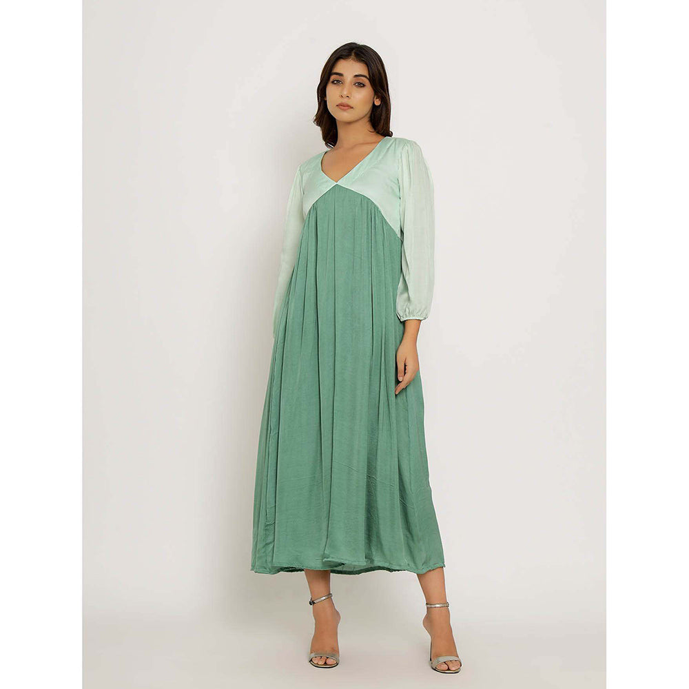 NEORA BY NEHAL CHOPRA Teal & Tea Green Midi Dress