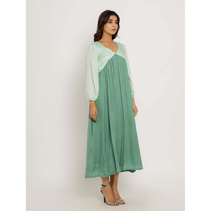 NEORA BY NEHAL CHOPRA Teal & Tea Green Midi Dress