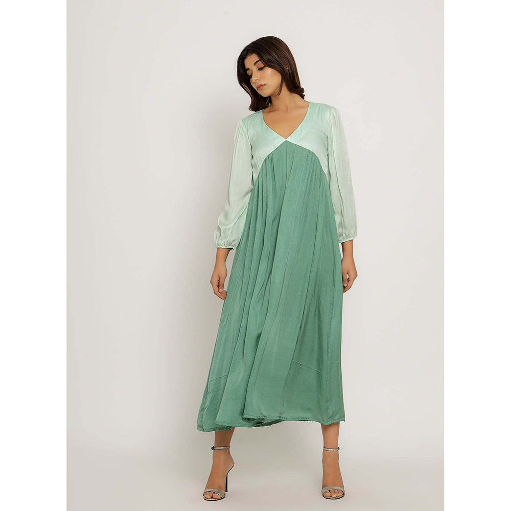 NEORA BY NEHAL CHOPRA Teal & Tea Green Midi Dress