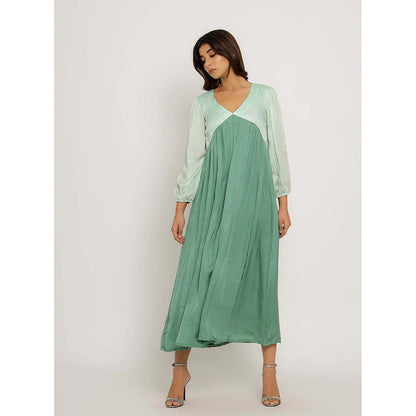 NEORA BY NEHAL CHOPRA Teal & Tea Green Midi Dress
