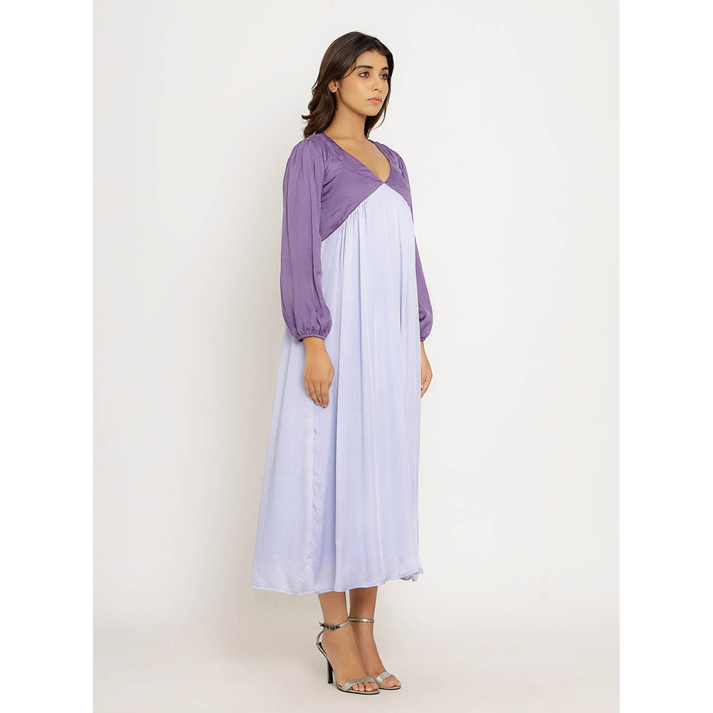 NEORA BY NEHAL CHOPRA Purple & Blue Midi Dress