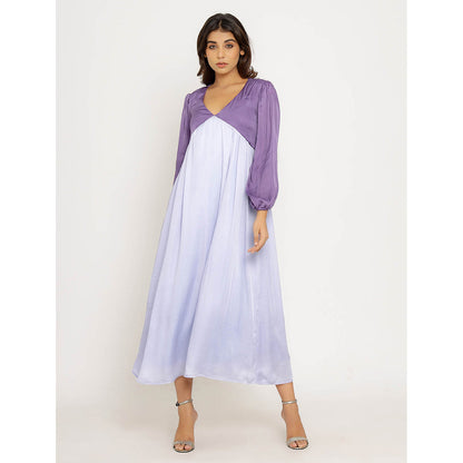 NEORA BY NEHAL CHOPRA Purple & Blue Midi Dress