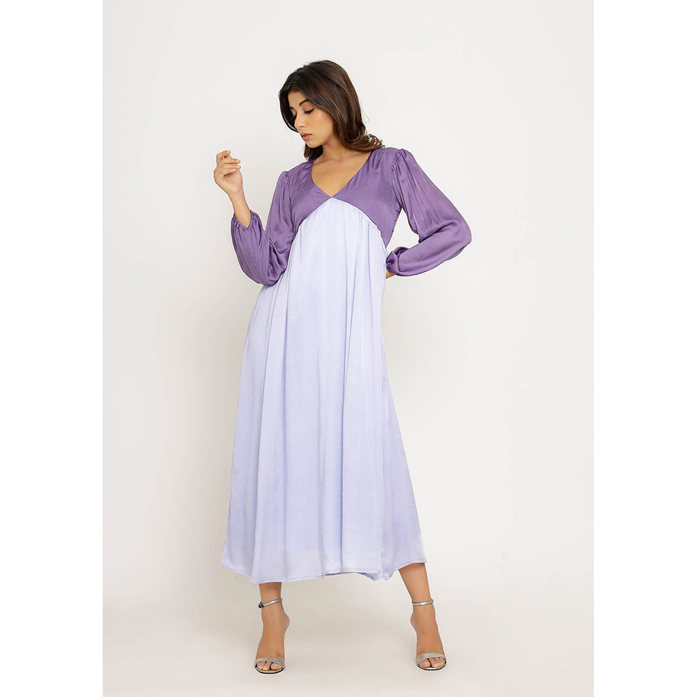 NEORA BY NEHAL CHOPRA Purple & Blue Midi Dress