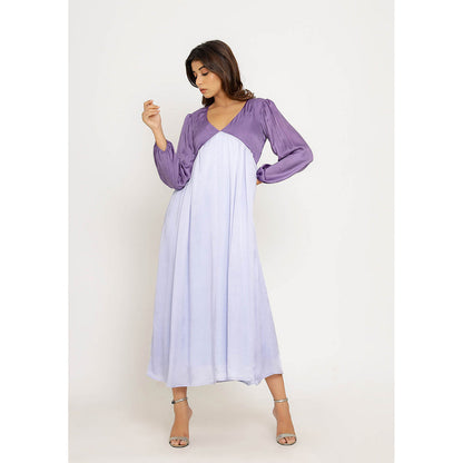 NEORA BY NEHAL CHOPRA Purple & Blue Midi Dress