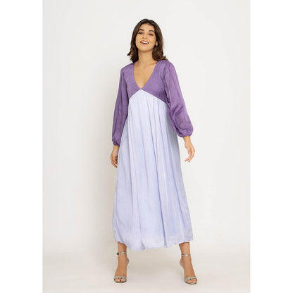 NEORA BY NEHAL CHOPRA Purple & Blue Midi Dress