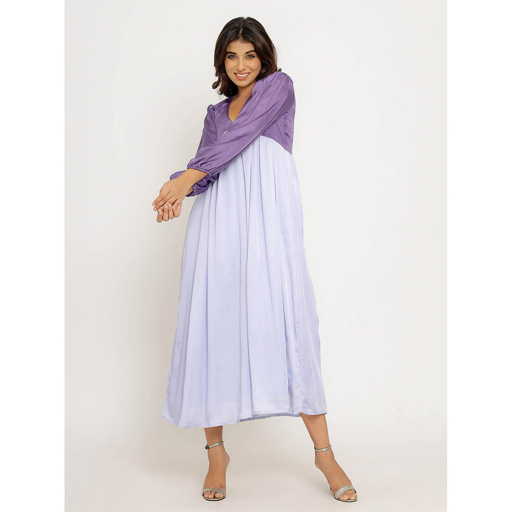 NEORA BY NEHAL CHOPRA Purple & Blue Midi Dress