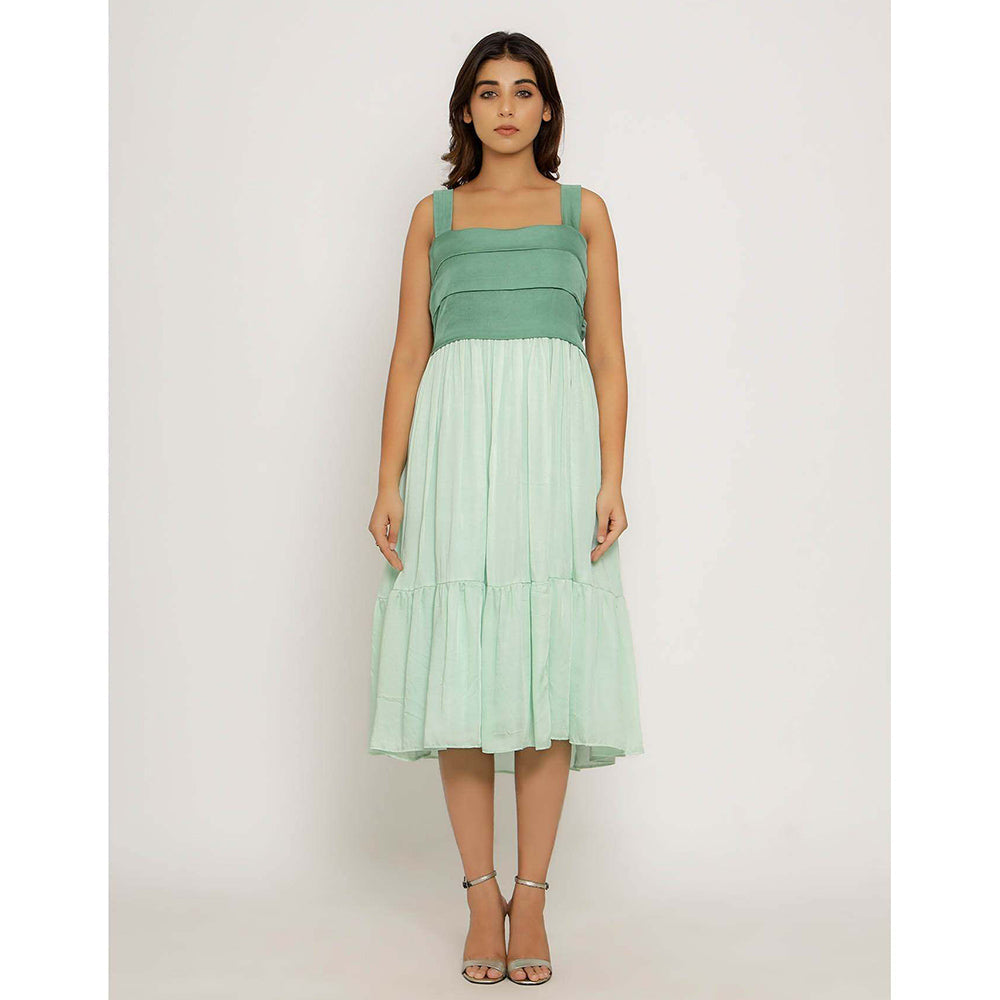 NEORA BY NEHAL CHOPRA Teal & Tea Green Midi Dress