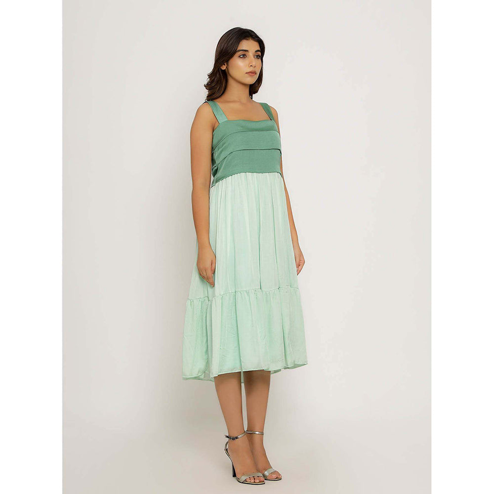 NEORA BY NEHAL CHOPRA Teal & Tea Green Midi Dress