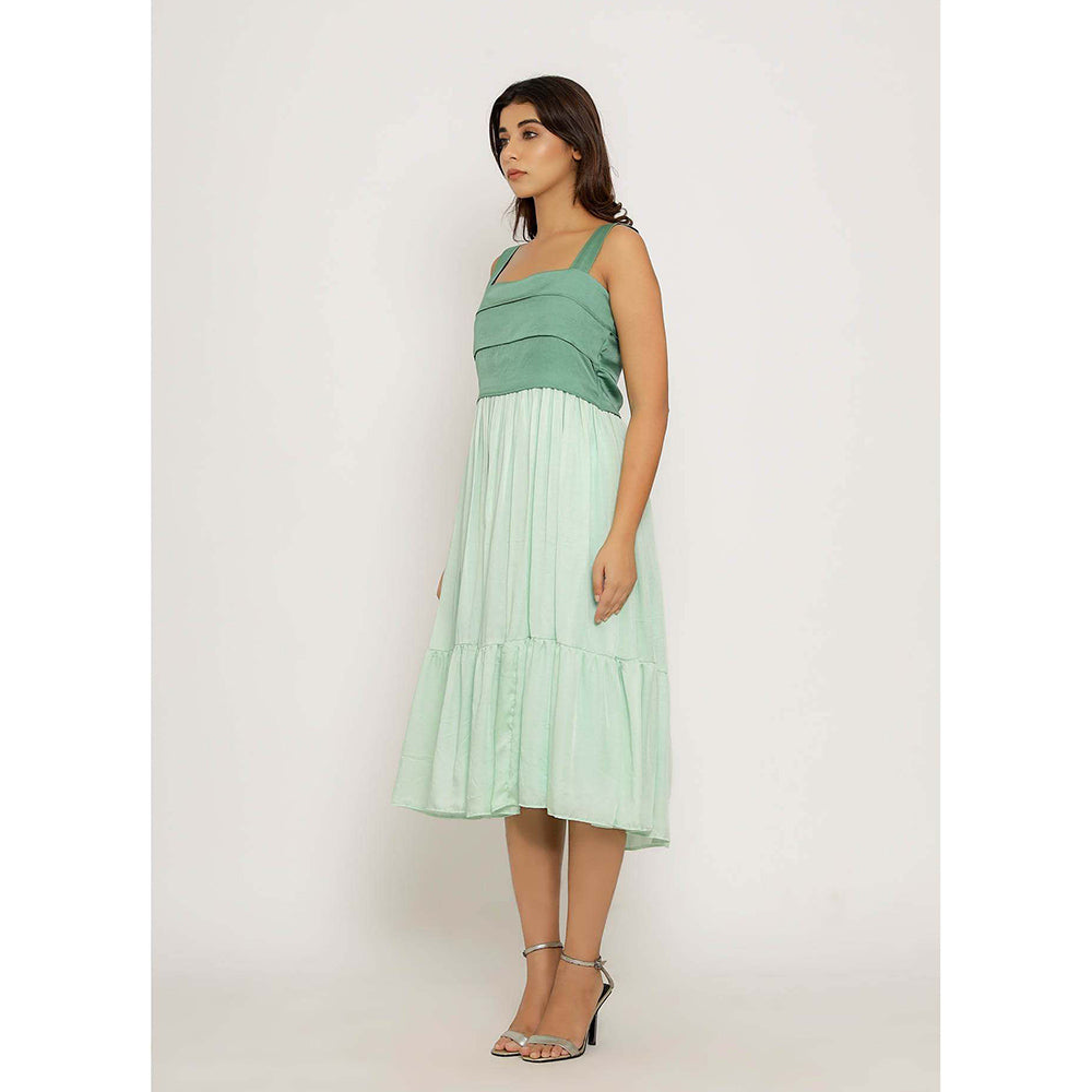 NEORA BY NEHAL CHOPRA Teal & Tea Green Midi Dress