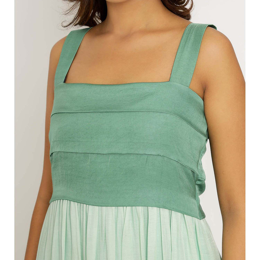 NEORA BY NEHAL CHOPRA Teal & Tea Green Midi Dress