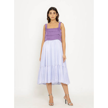 NEORA BY NEHAL CHOPRA Purple & Blue Midi Dress