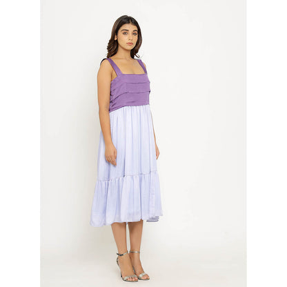 NEORA BY NEHAL CHOPRA Purple & Blue Midi Dress
