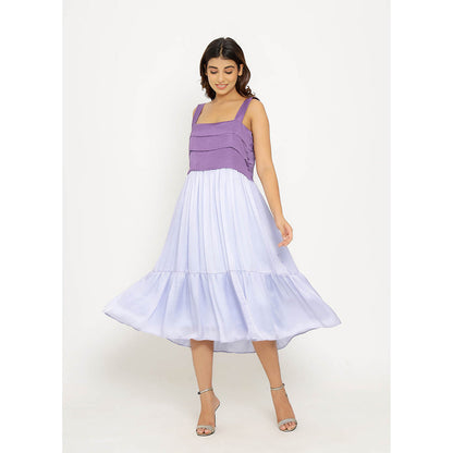 NEORA BY NEHAL CHOPRA Purple & Blue Midi Dress