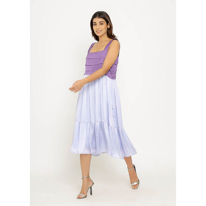 NEORA BY NEHAL CHOPRA Purple & Blue Midi Dress