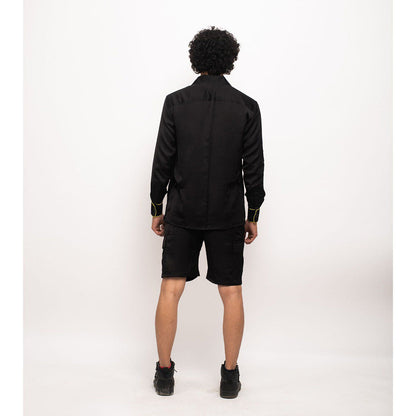 NEORA BY NEHAL CHOPRA Black Jacket With Neon Piping