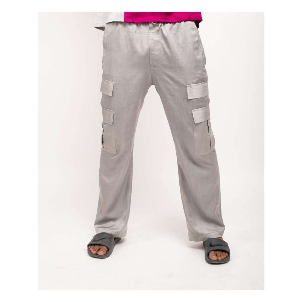 NEORA BY NEHAL CHOPRA Grey Solid Cargos