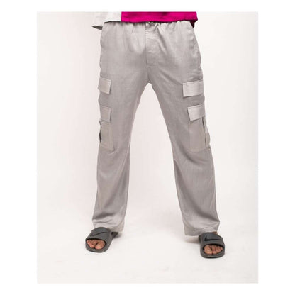 NEORA BY NEHAL CHOPRA Grey Solid Cargos
