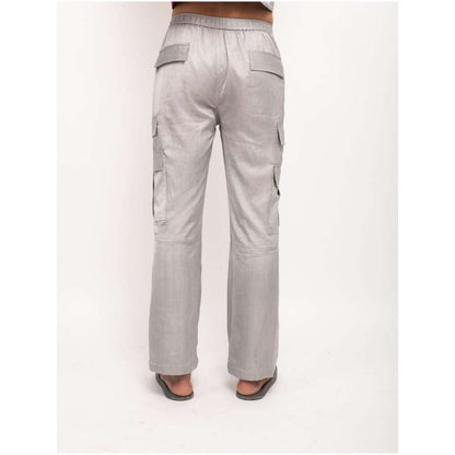 NEORA BY NEHAL CHOPRA Grey Solid Cargos