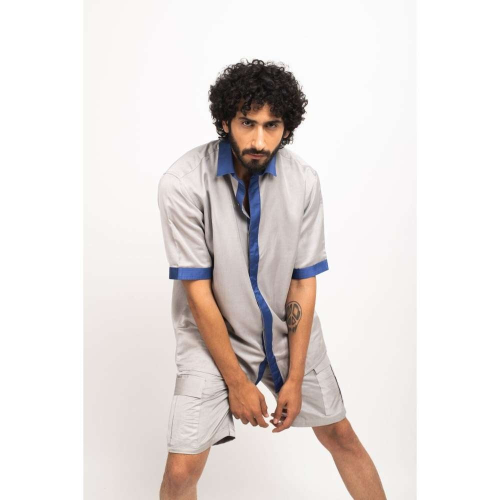 NEORA BY NEHAL CHOPRA Grey Solid Shorts