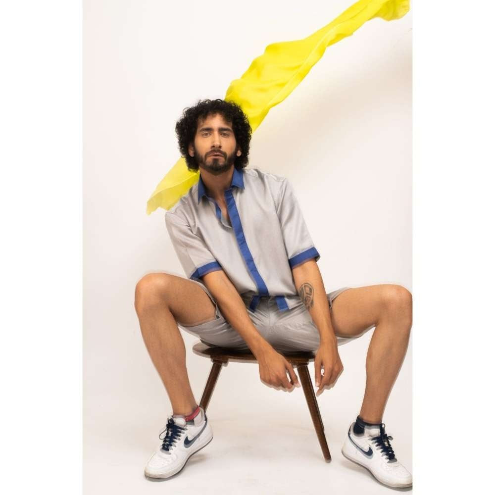 NEORA BY NEHAL CHOPRA Grey Solid Shorts