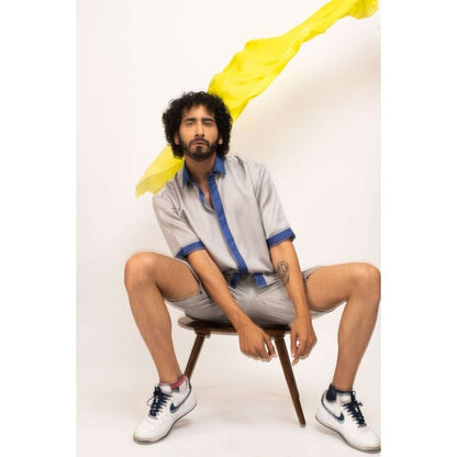 NEORA BY NEHAL CHOPRA Grey Solid Shorts