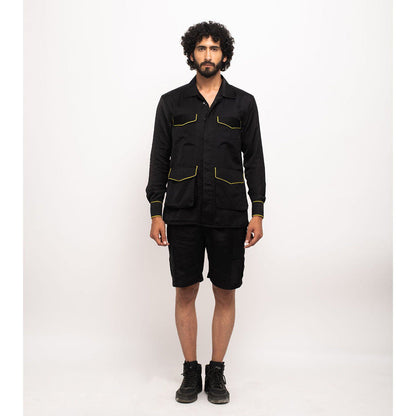 NEORA BY NEHAL CHOPRA Black Solid Shorts