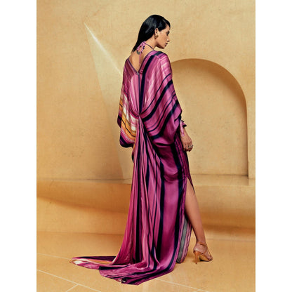 Nikita Mhaisalkar Berry Stroke Print Kaftan